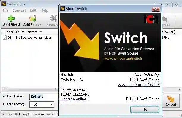 Switch Audio File for windows